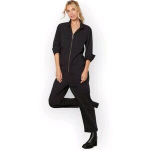 Pistola Revolve Olivia Womens Black Relaxed Jumpsuit Coveralls Flight Suit‎ EUC